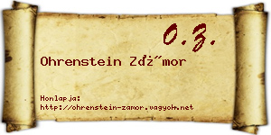 Ohrenstein Zámor névjegykártya
